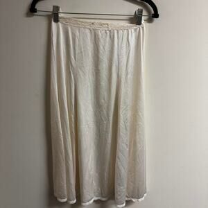 White vintage lace trim slip skirt
